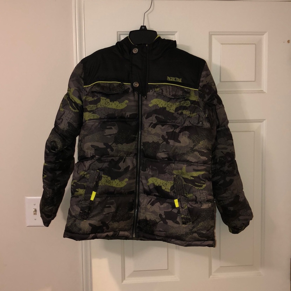 boys camouflage puff coat